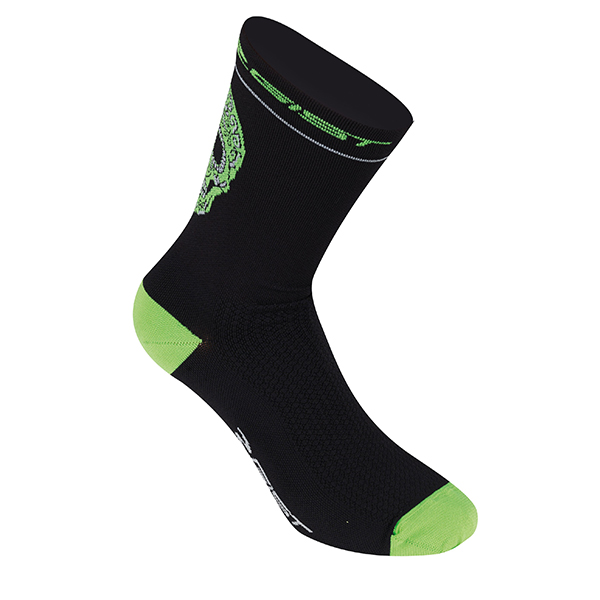 GIST-CALZINO-SKULL-NERO-VERDE-FLUO