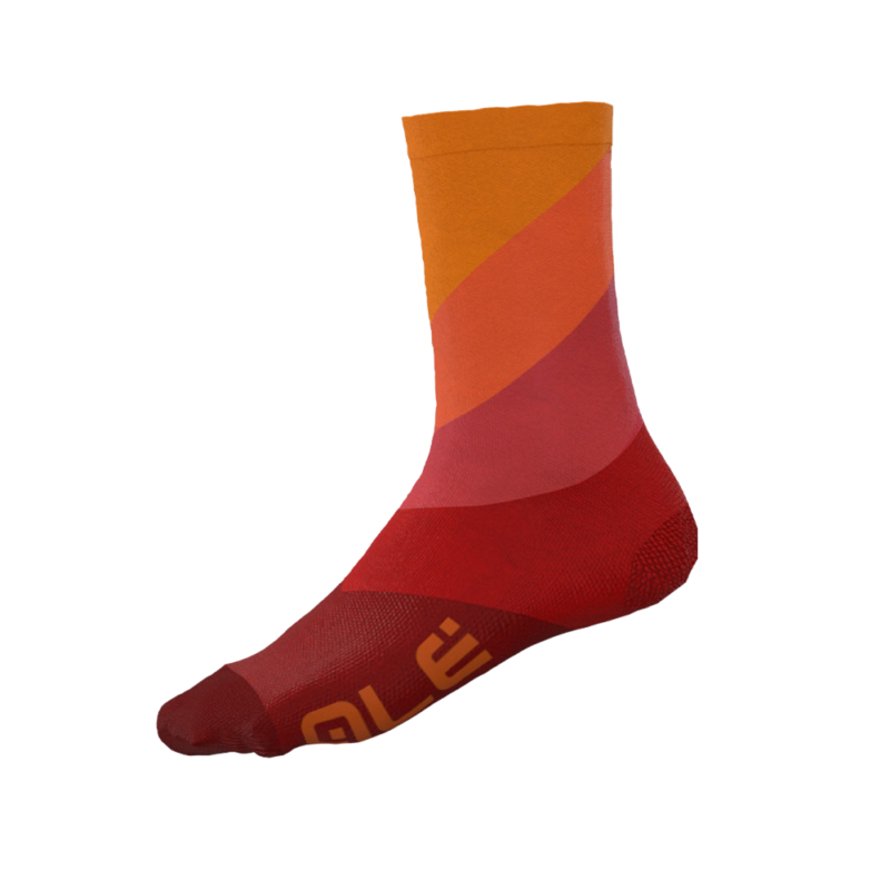 ALE' CALZINO ESTIVO DIAGONAL DIGITOPRESS ROSSO/ARANCIO 18cm