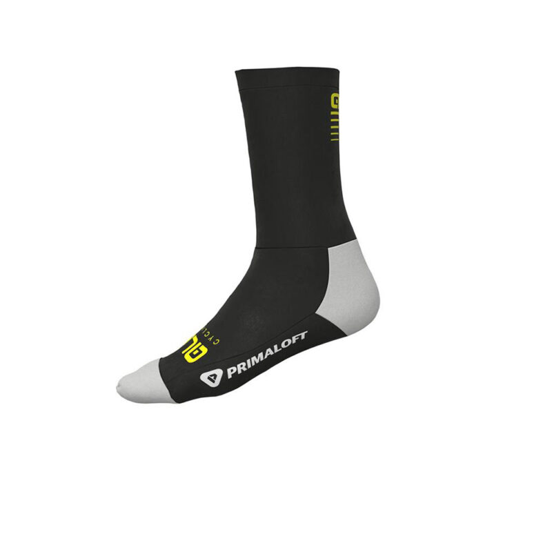 Alè CALZE INVERNALI THERMO PRIMALOFT 18cm NERO/GIALLO FLUO