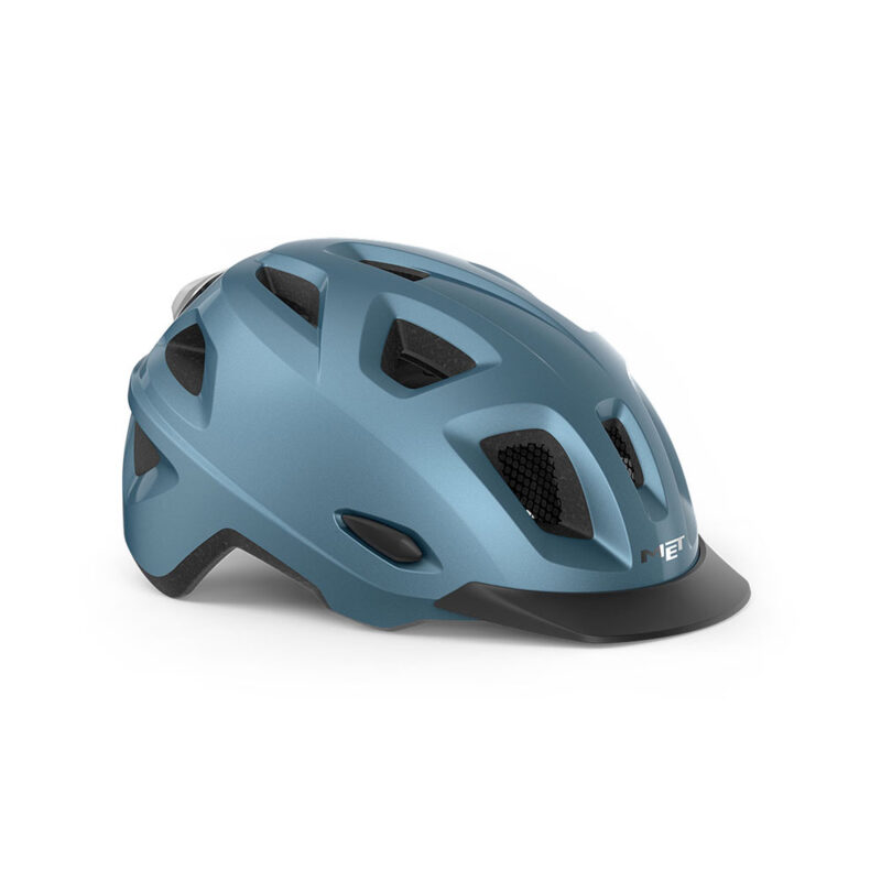 MET CASCO MOBILITE URBAN CON LUCE LED INTEGRATA BLU METALIZZATO OPACO