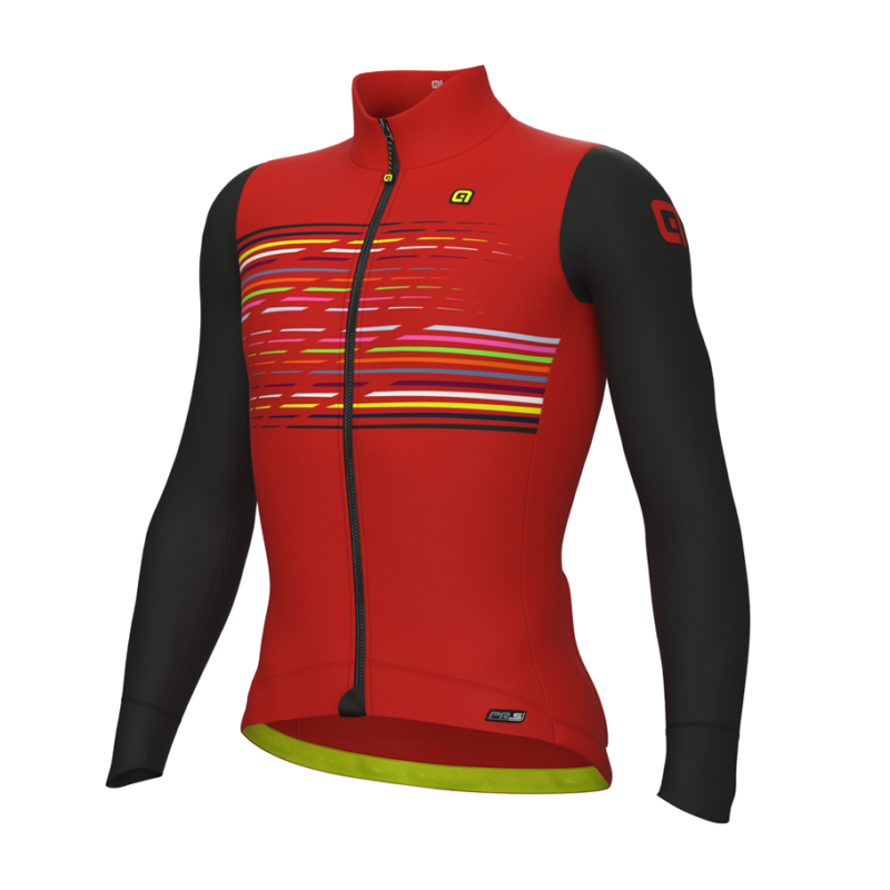 Alè MAGLIA MANICA LUNGA PR-S LOGO ROSSO/CARMINO
